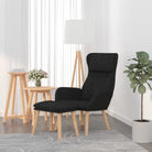 Fauteuil met optimaal zitcomfort en massief rubberwood poten - Zwart / 1 / Met voetensteun - Fauteuils & Relaxfauteuils