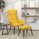 Fauteuil met optimaal zitcomfort en zachte stofbekleding - Mosterdgeel / 1 / Met voetensteun - Fauteuils &