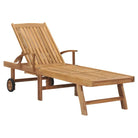 Fijn geschuurd houten loungebed met retro design voor buitenruimtes - 1 / Zonder tafel - Ligstoelen