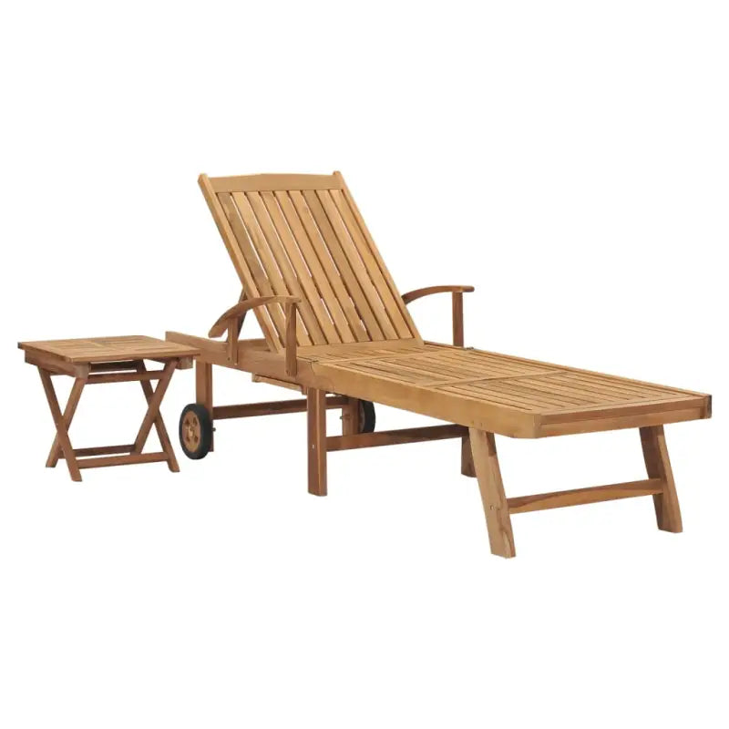 Fijn geschuurd houten loungebed met retro design voor buitenruimtes - 1 / Met tafel - Ligstoelen