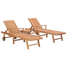 Fijn geschuurd houten loungebed met retro design voor buitenruimtes - 2 / Met tafel - Ligstoelen