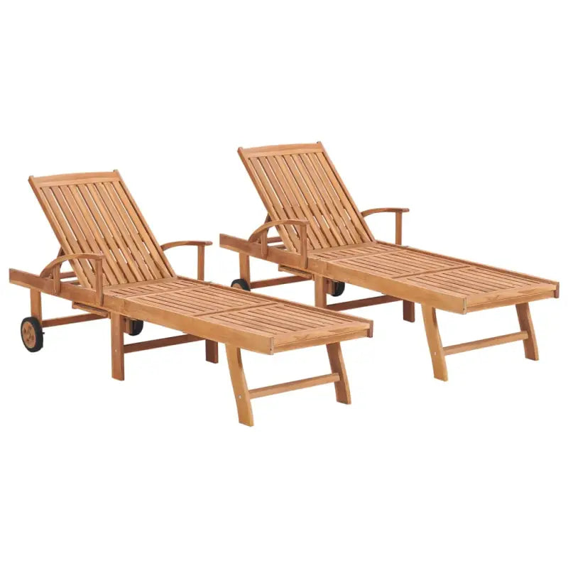 Fijn geschuurd houten loungebed met retro design voor buitenruimtes - 2 / Zonder tafel - Ligstoelen