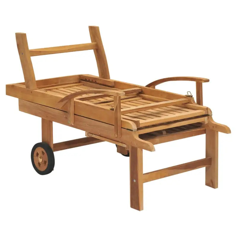 Fijn geschuurd houten loungebed met retro design voor buitenruimtes - Ligstoelen