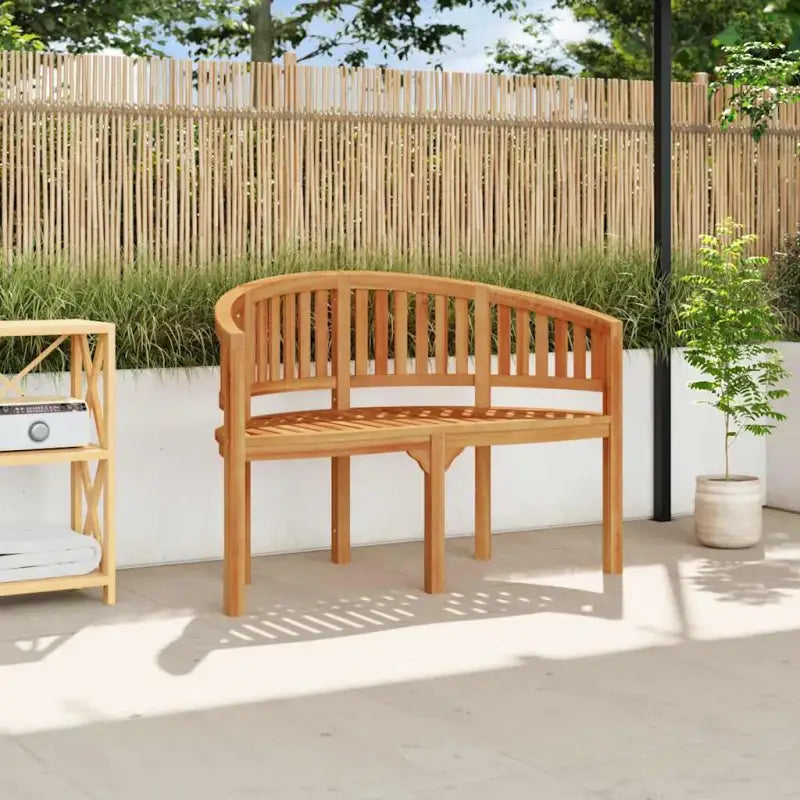 Fijn geschuurd houten tuinbank in bananenvorm voor terras en tuin - 120 cm / 1 - Tuinbanken
