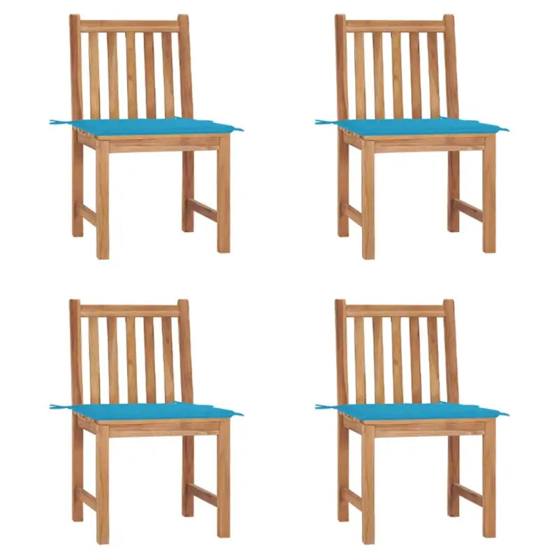 Fijn geschuurd houten tuinstoelenet voor comfort in tuin of terras - Blauw / 4 - Tuinstoelen