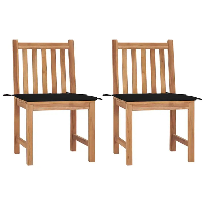 Fijn geschuurd houten tuinstoelenet voor comfort in tuin of terras - Zwart / 2 - Tuinstoelen