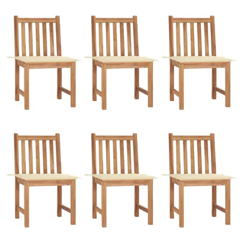 Fijn geschuurd houten tuinstoelenet voor comfort in tuin of terras - Crème / 6 - Tuinstoelen