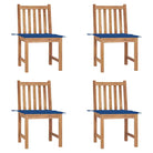 Fijn geschuurd houten tuinstoelenet voor comfort in tuin of terras - koningsblauw / 4 - Tuinstoelen