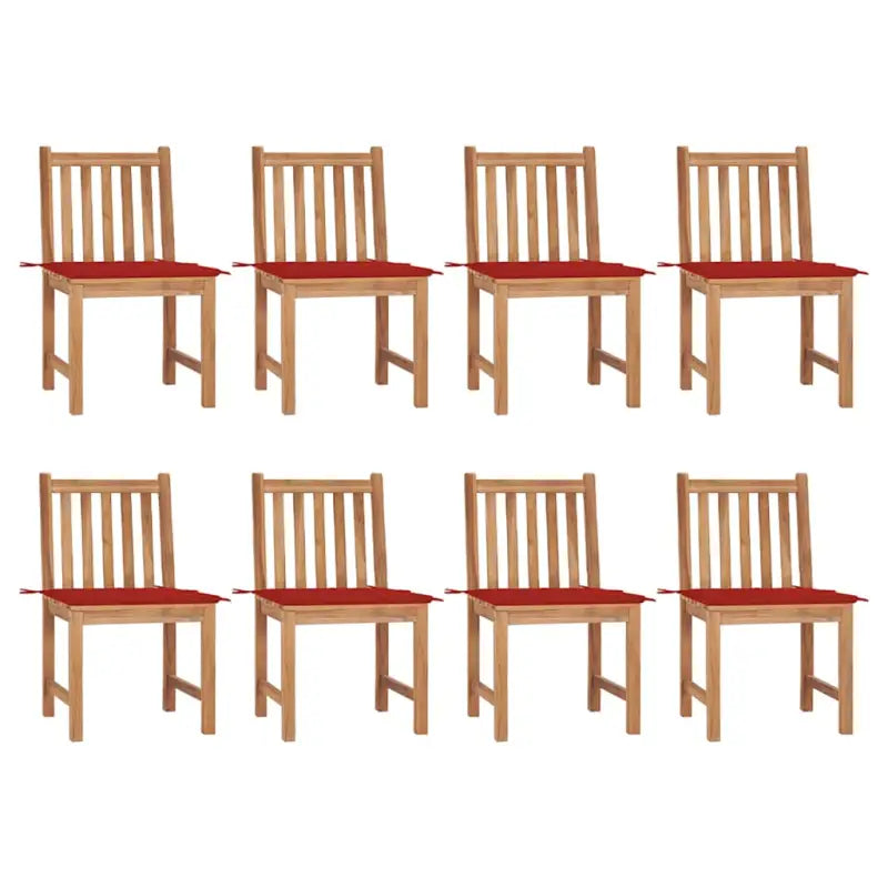 Fijn geschuurd houten tuinstoelenet voor comfort in tuin of terras - Rood / 8 - Tuinstoelen