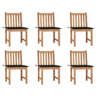 Fijn geschuurd houten tuinstoelenet voor comfort in tuin of terras - Zwart / 6 - Tuinstoelen