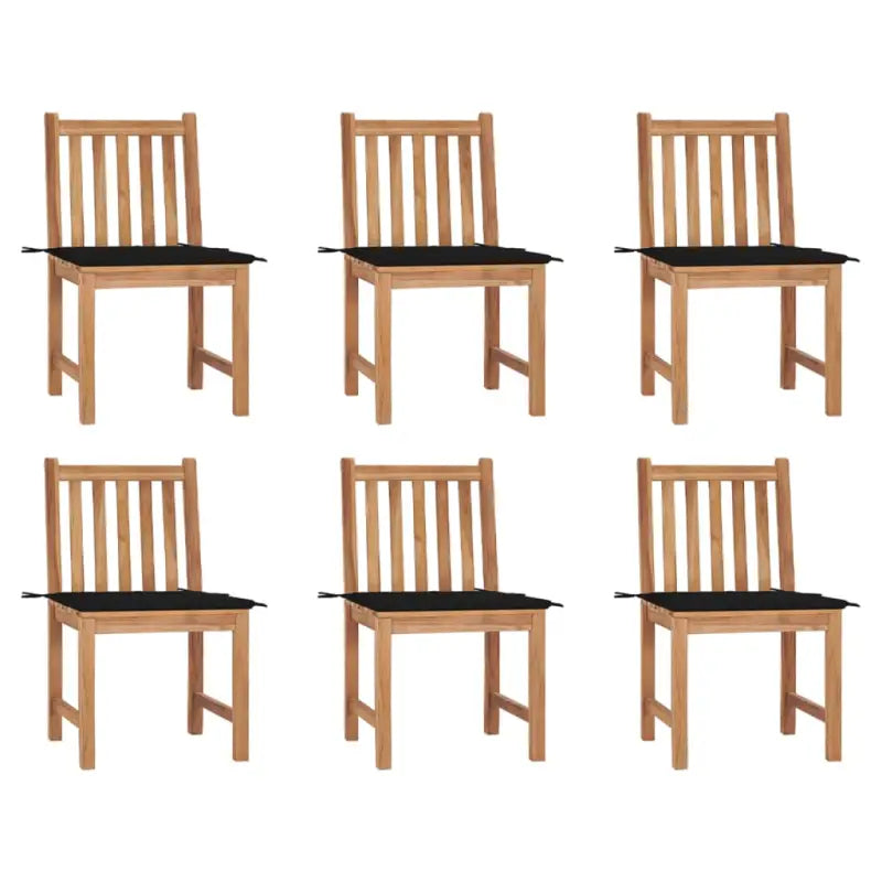 Fijn geschuurd houten tuinstoelenet voor comfort in tuin of terras - Zwart / 6 - Tuinstoelen