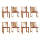 Fijn geschuurd houten tuinstoelenet voor comfort in tuin of terras - Wijnrood / 8 - Tuinstoelen