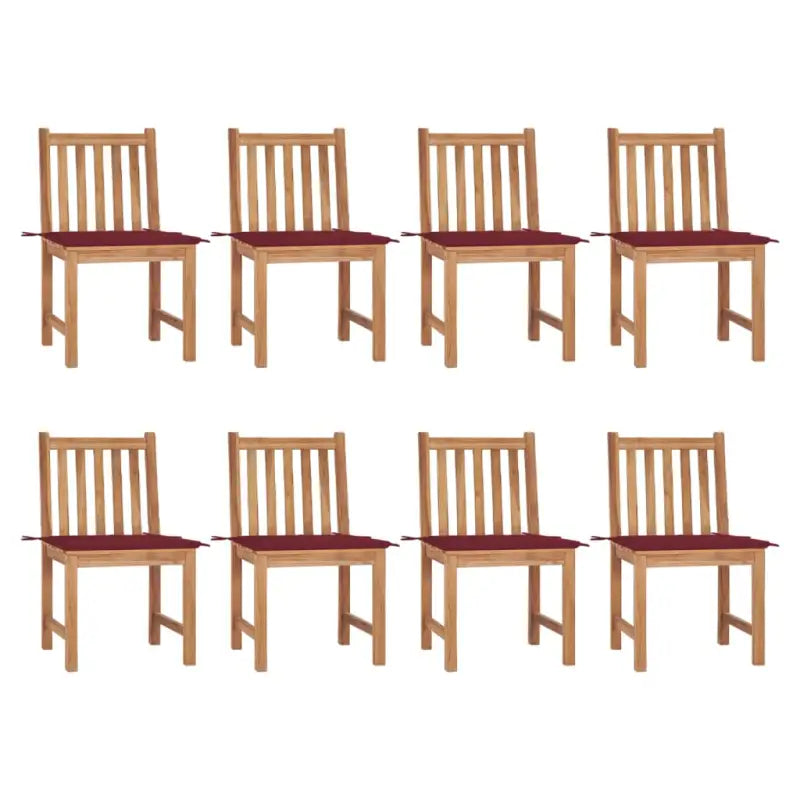Fijn geschuurd houten tuinstoelenet voor comfort in tuin of terras - Wijnrood / 8 - Tuinstoelen