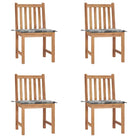 Fijn geschuurd houten tuinstoelenet voor comfort in tuin of terras - Grijs ruitpatroon / 4 - Tuinstoelen