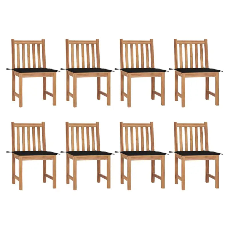 Fijn geschuurd houten tuinstoelenet voor comfort in tuin of terras - Zwart / 8 - Tuinstoelen