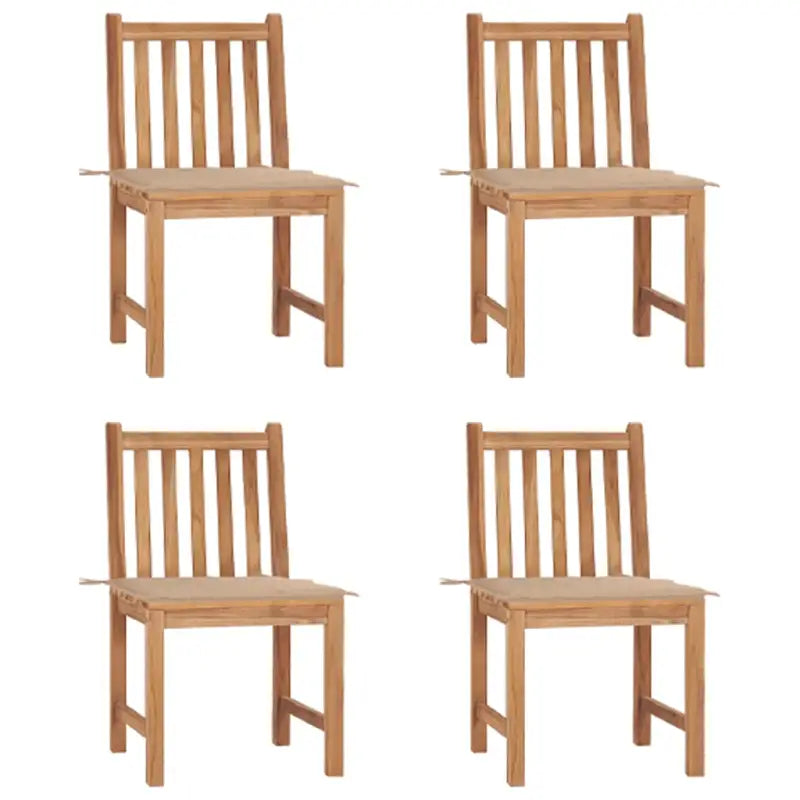 Fijn geschuurd houten tuinstoelenet voor comfort in tuin of terras - Beige / 4 - Tuinstoelen