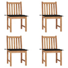 Fijn geschuurd houten tuinstoelenet voor comfort in tuin of terras - Zwart / 4 - Tuinstoelen