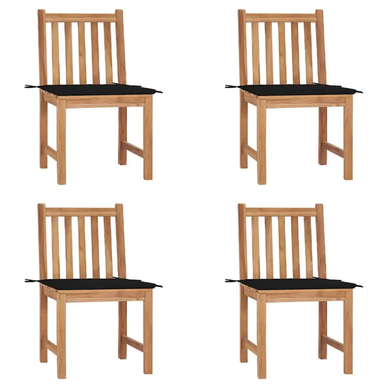 Fijn geschuurd houten tuinstoelenet voor comfort in tuin of terras - Zwart / 4 - Tuinstoelen