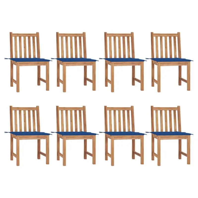 Fijn geschuurd houten tuinstoelenet voor comfort in tuin of terras - koningsblauw / 8 - Tuinstoelen