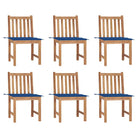 Fijn geschuurd houten tuinstoelenet voor comfort in tuin of terras - koningsblauw / 6 - Tuinstoelen