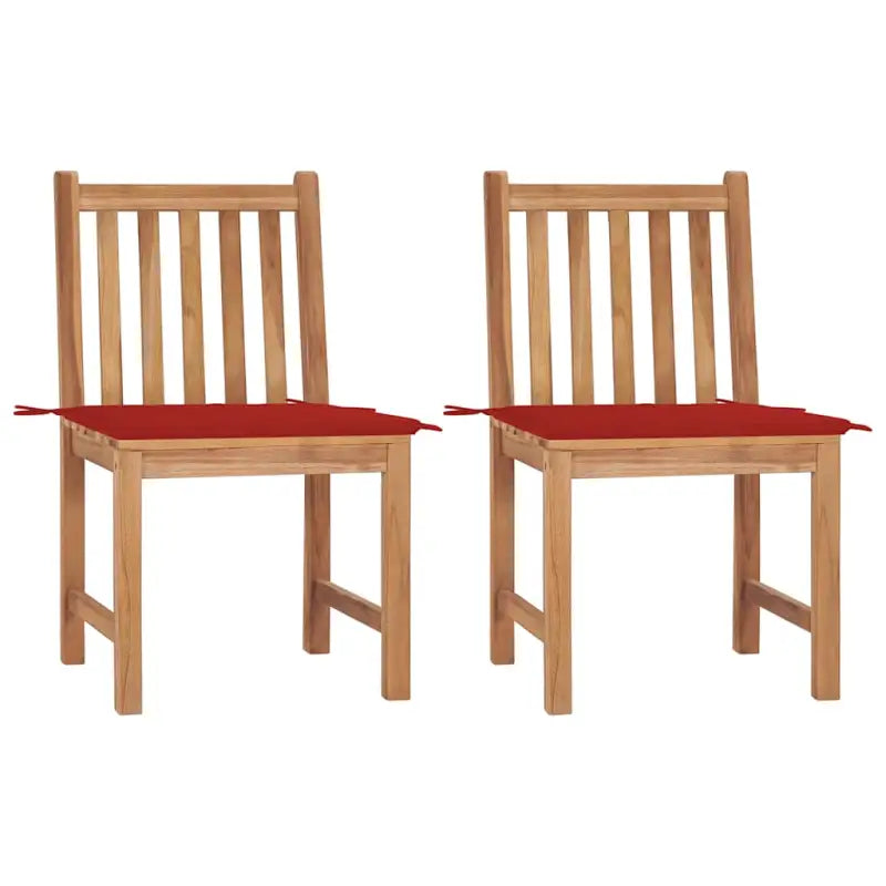 Fijn geschuurd houten tuinstoelenet voor comfort in tuin of terras - Rood / 2 - Tuinstoelen