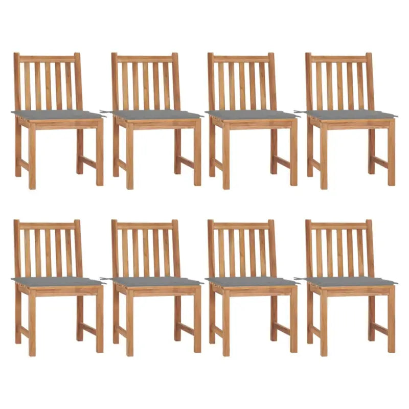 Fijn geschuurd houten tuinstoelenet voor comfort in tuin of terras - Grijs / 8 - Tuinstoelen