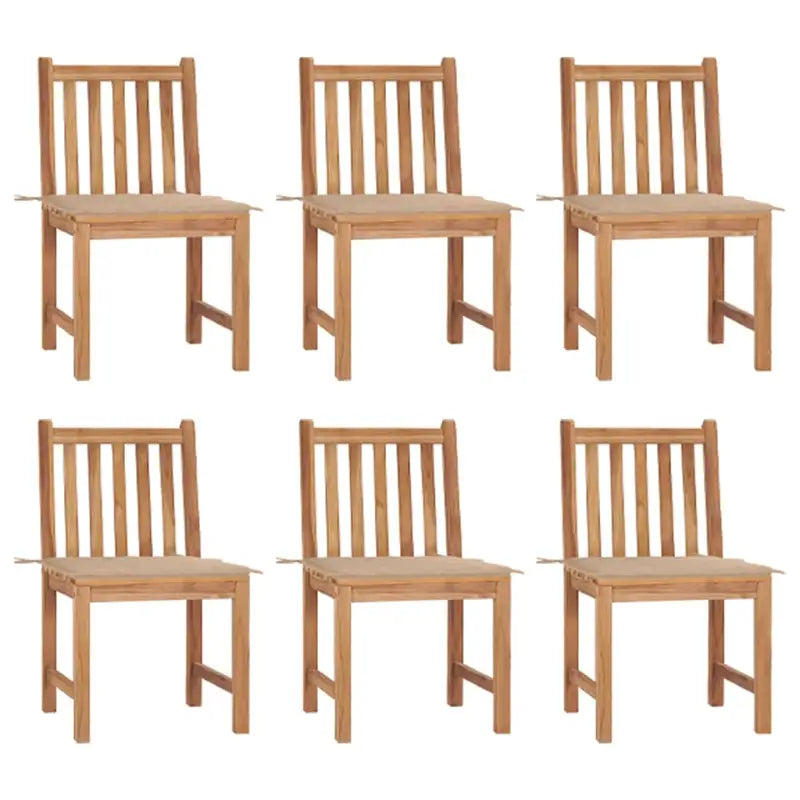 Fijn geschuurd houten tuinstoelenet voor comfort in tuin of terras - Beige / 6 - Tuinstoelen