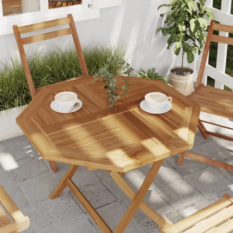 Fijn geschuurd massief teakhouten tafelblad voor huis en horeca - 80 x 80 cm / 1 / Achthoekig - Tafelbladen