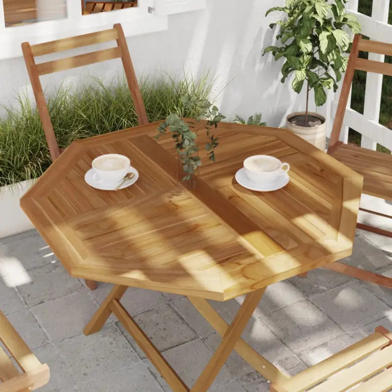 Fijn geschuurd massief teakhouten tafelblad voor huis en horeca - 90 x 90 cm / 1 / Achthoekig - Tafelbladen