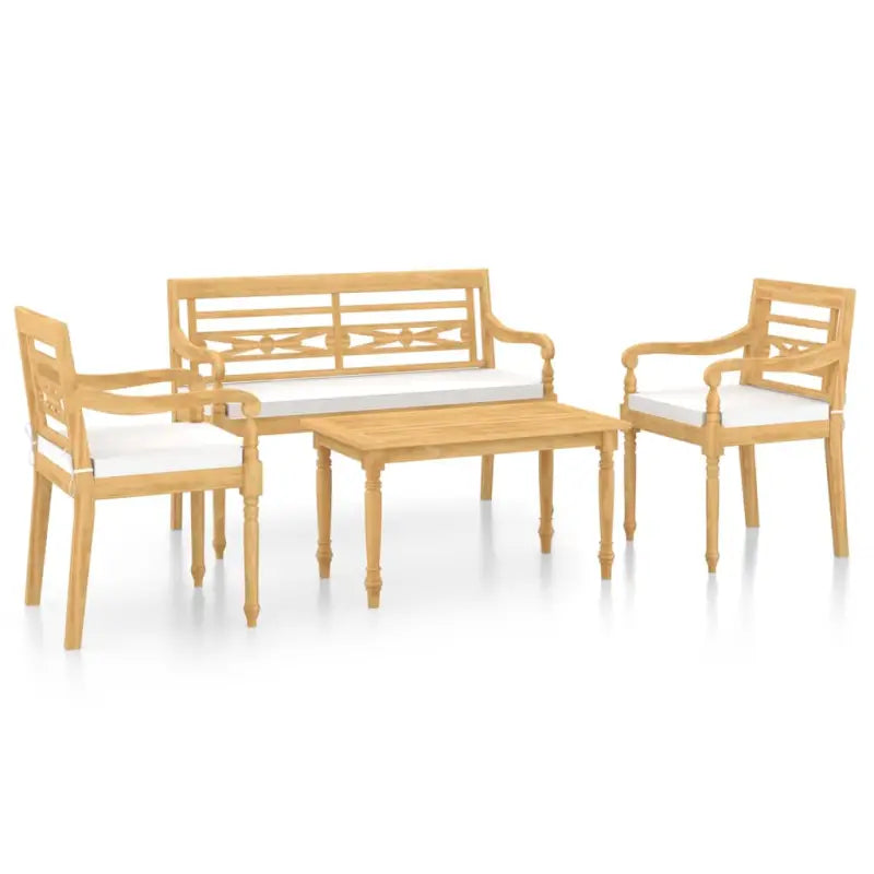 Fijn geschuurd teakhouten loungeset voor in de tuin of op terras - Tuinsets