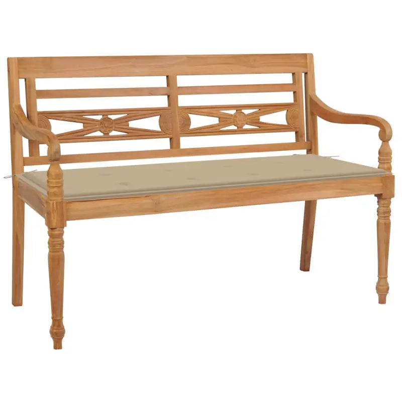 Fijn geschuurd teakhouten tuinbank met rustieke charme - Beige / 120 cm / 1 - Tuinbanken
