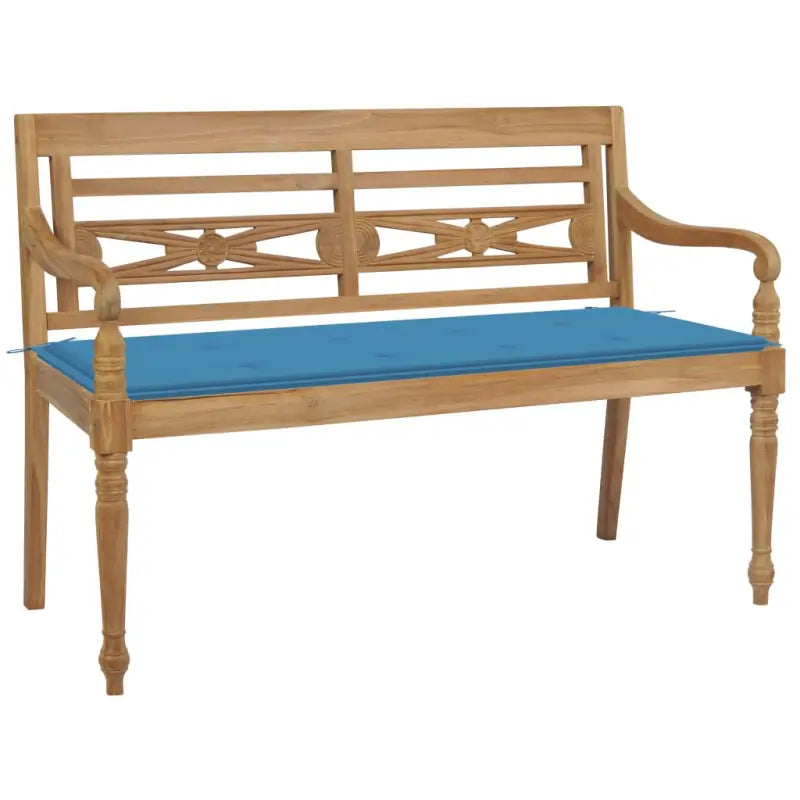 Fijn geschuurd teakhouten tuinbank met rustieke charme - Blauw / 120 cm / 1 - Tuinbanken