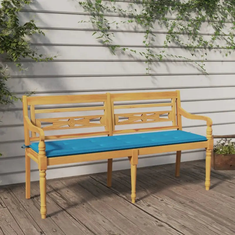 Fijn geschuurd teakhouten tuinbank met rustieke charme - Blauw / 150 cm / 1 - Tuinbanken