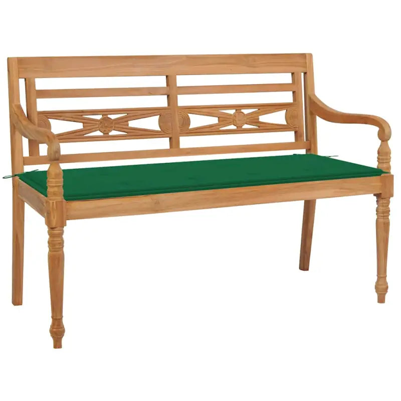 Fijn geschuurd teakhouten tuinbank met rustieke charme - Groen / 120 cm / 1 - Tuinbanken