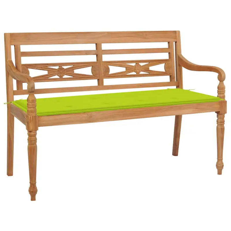 Fijn geschuurd teakhouten tuinbank met rustieke charme - Heldergroen / 120 cm / 1 - Tuinbanken