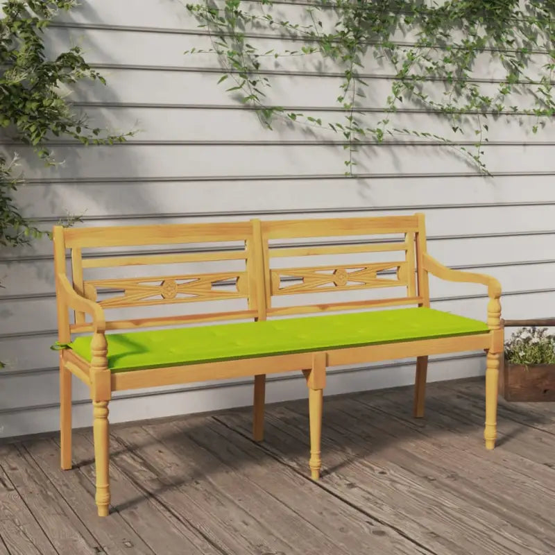 Fijn geschuurd teakhouten tuinbank met rustieke charme - Heldergroen / 150 cm / 1 - Tuinbanken