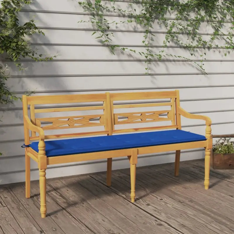 Fijn geschuurd teakhouten tuinbank met rustieke charme - koningsblauw / 150 cm / 1 - Tuinbanken