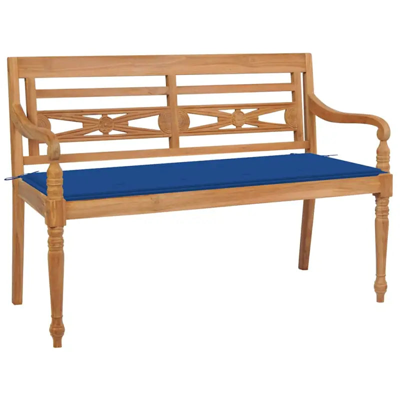 Fijn geschuurd teakhouten tuinbank met rustieke charme - koningsblauw / 120 cm / 1 - Tuinbanken