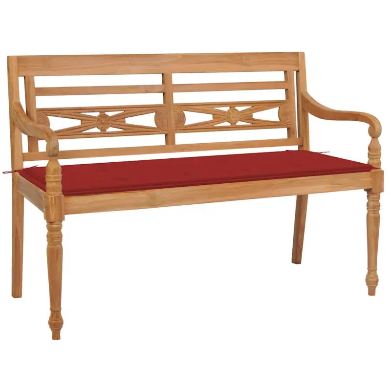 Fijn geschuurd teakhouten tuinbank met rustieke charme - Rood / 120 cm / 1 - Tuinbanken