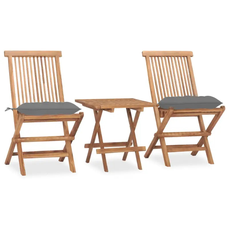 Fijn geschuurd teakhouten tuinset met grote afmetingen tafel en stoelen - Grijs - Tuinsets