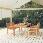 Fijn geschuurd teakhouten tuinset voor natuurlijke charme en duurzaamheid - Bank + 2x Fauteuil + Tafel - Tuinsets