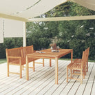 Fijn geschuurd teakhouten tuinset voor natuurlijke sfeer - Bank + 2x stoel + Tafel - Tuinsets