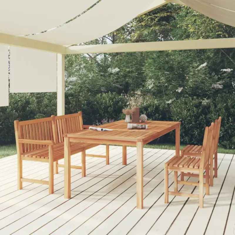Fijn geschuurd teakhouten tuinset voor natuurlijke sfeer - Bank + 2x stoel + Tafel - Tuinsets