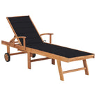 Fijn geschuurde houten ligstoel met rustieke uitstraling voor buiten - Zwart / 1 / Zonder tafel - Ligstoelen