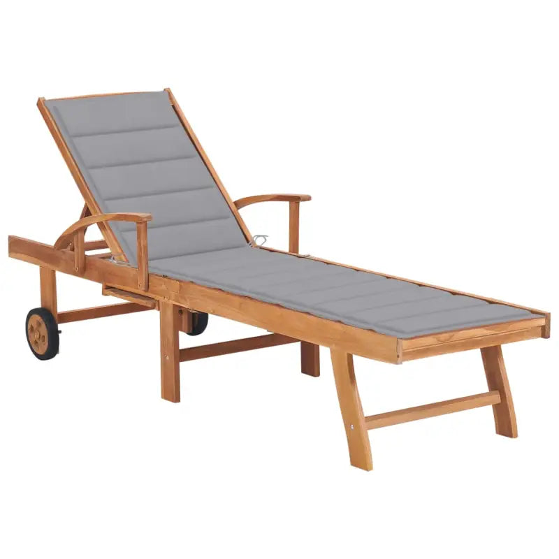 Fijn geschuurde houten ligstoel met rustieke uitstraling voor buiten - Grijs / 1 / Zonder tafel - Ligstoelen