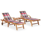 Fijn geschuurde houten ligstoel met rustieke uitstraling voor buiten - Blauw / 2 / Zonder tafel - Ligstoelen