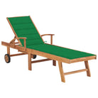 Fijn geschuurde houten ligstoel met rustieke uitstraling voor buiten - Groen / 1 / Zonder tafel - Ligstoelen