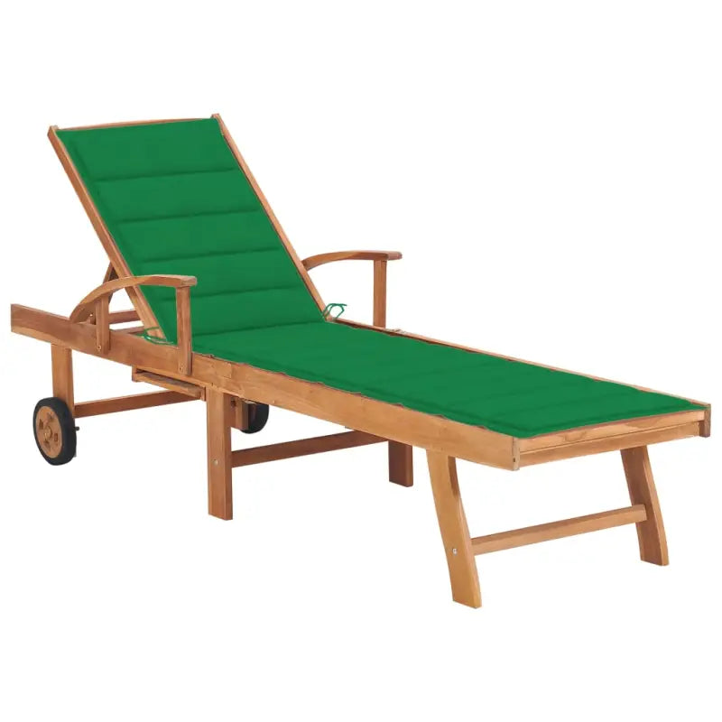 Fijn geschuurde houten ligstoel met rustieke uitstraling voor buiten - Groen / 1 / Zonder tafel - Ligstoelen