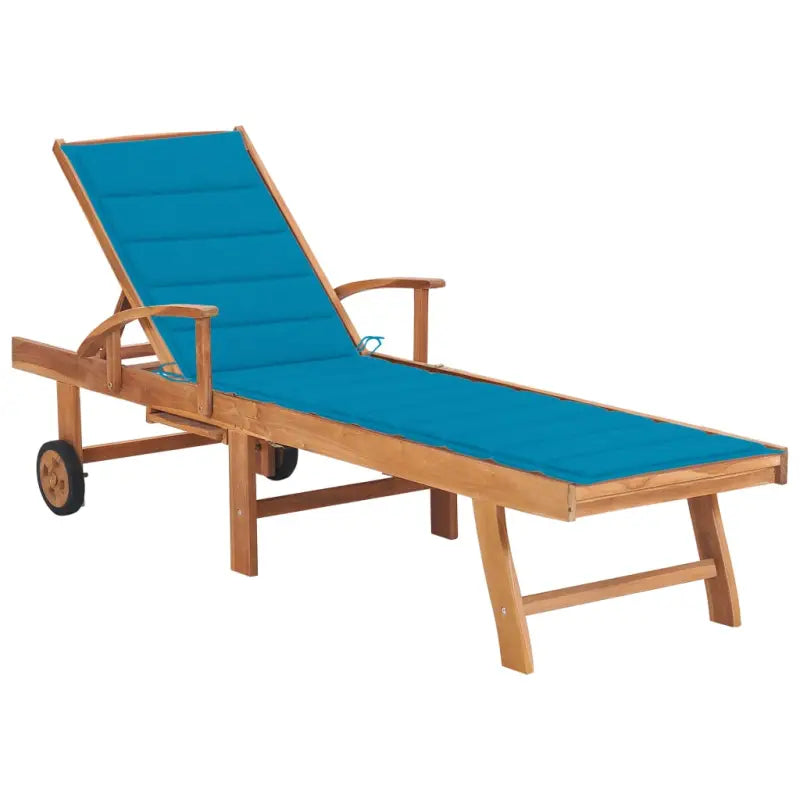 Fijn geschuurde houten ligstoel met rustieke uitstraling voor buiten - Blauw / 1 / Zonder tafel - Ligstoelen