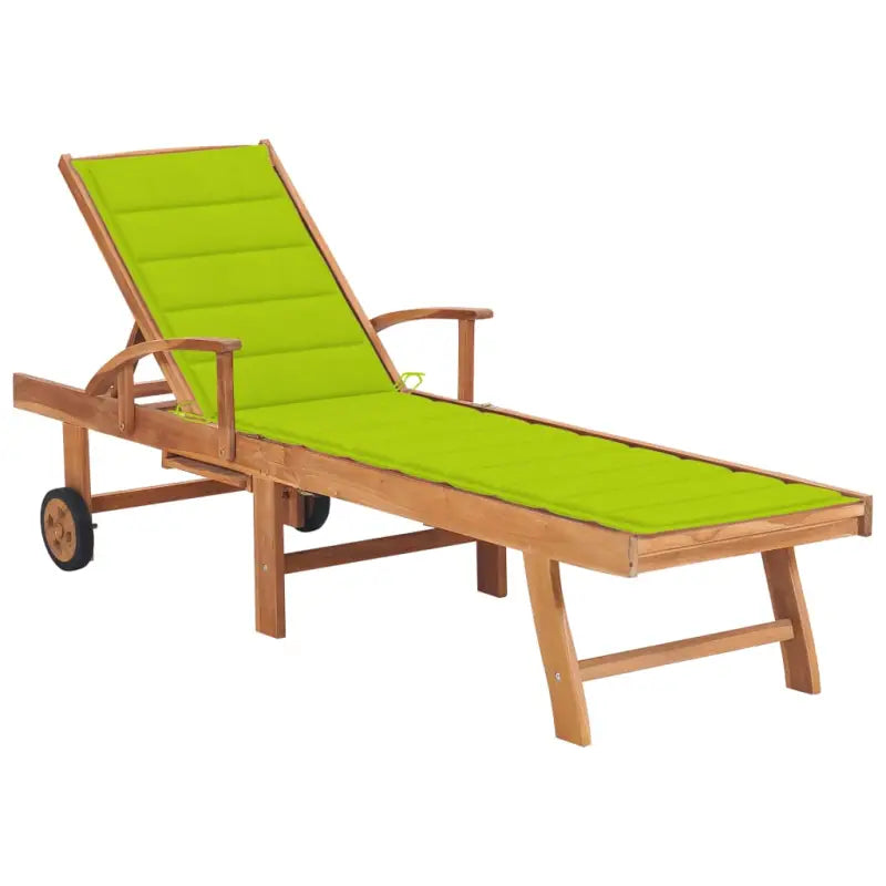 Fijn geschuurde houten ligstoel met rustieke uitstraling voor buiten - Heldergroen / 1 / Zonder tafel - Ligstoelen